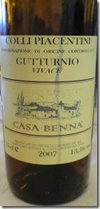 Vino Gutturnio cantina Casa Benna